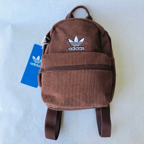 adidas  Corduroy Trefoil 2.0 Mini Backpack  Preloved Brown - Picture 2 of 7
